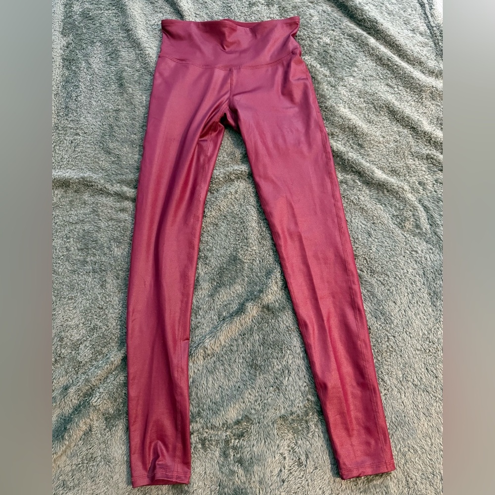 Champion Maroon/Red Shiny Leggings Sz S NWOT
